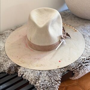 Signed Travis Austin custom Resistol Hat with Feather and Studs